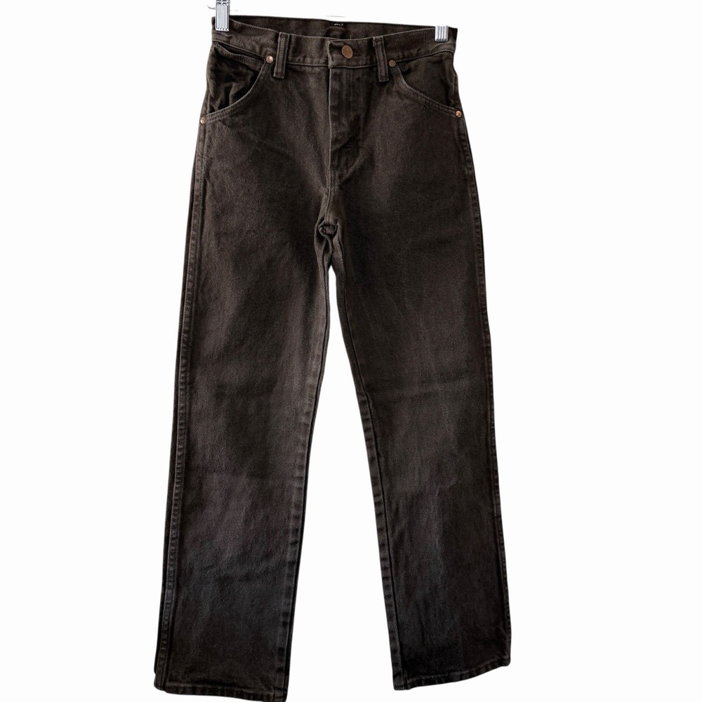 Wrangler Girls Chocolate Brown Jeans Size 12‎ Regular Straight Leg Western